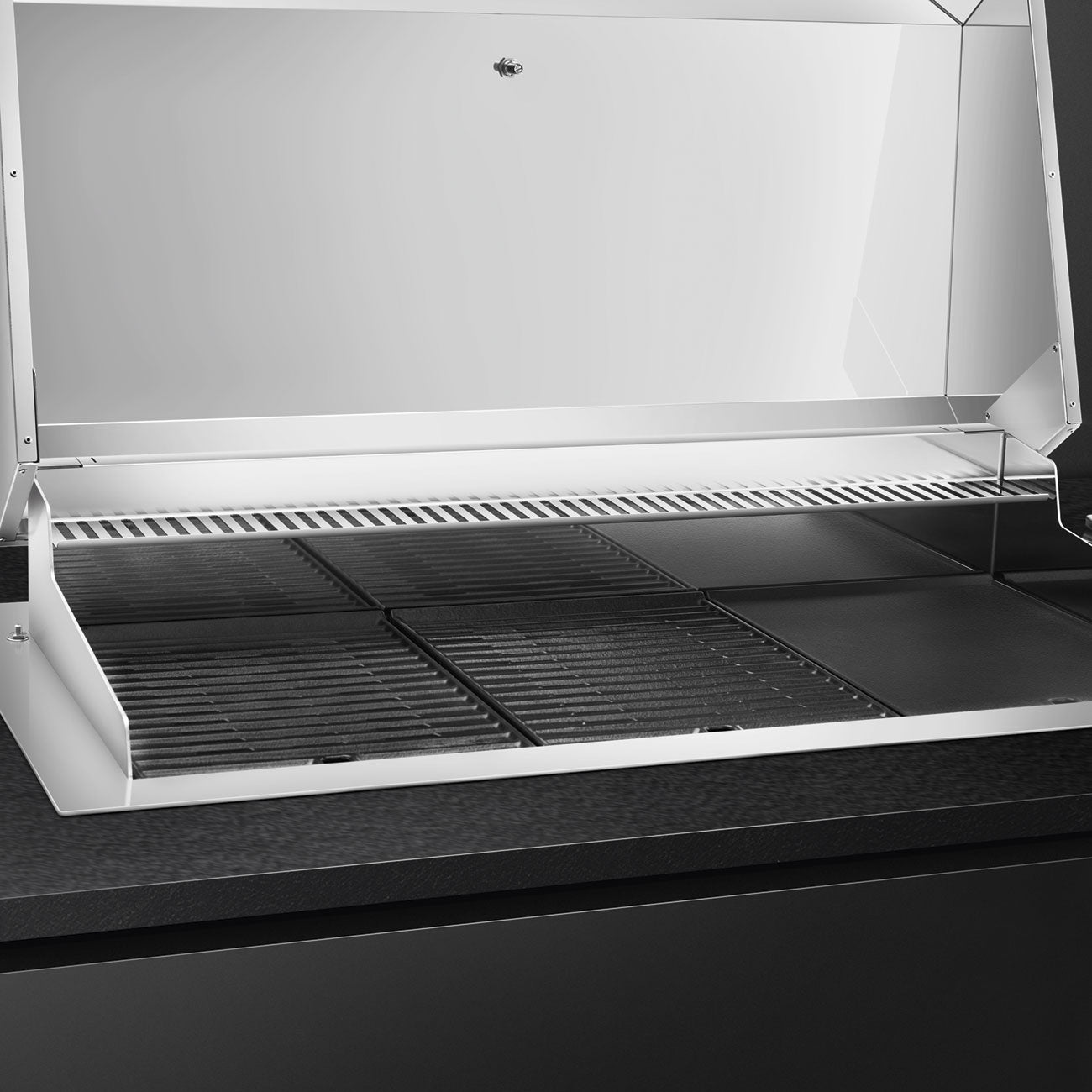 Barbecue elétrico, 2 grelhas + 1 placa, 120 cm