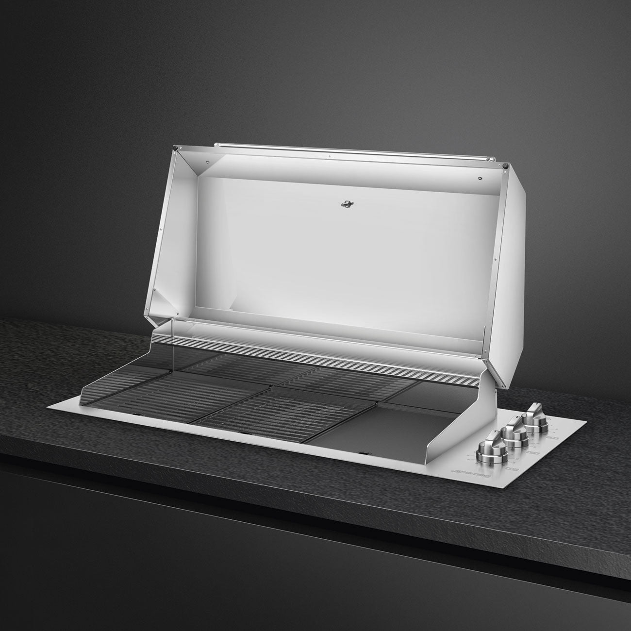 Barbecue elétrico, 2 grelhas + 1 placa, 120 cm