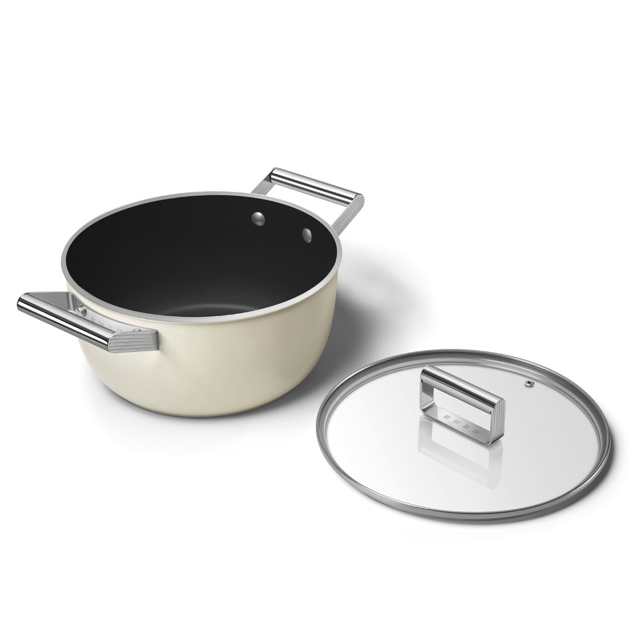Caçarola alta Smeg, Creme, 24 cm