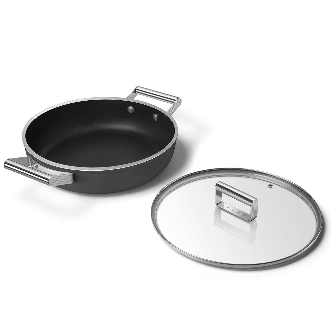 Caçarola baixa Smeg, Preto, 28 cm