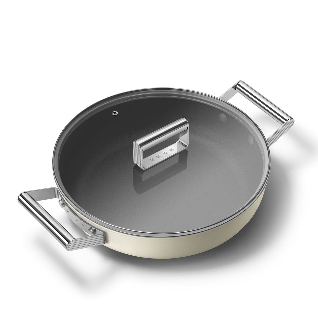 Caçarola baixa Smeg, Creme, 28 cm