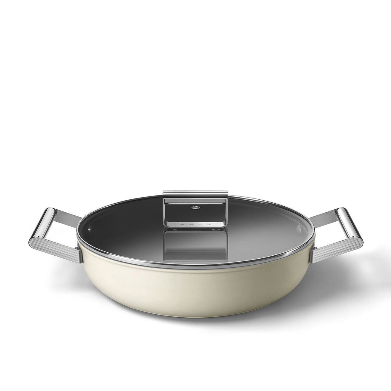 Caçarola baixa Smeg, Creme, 28 cm