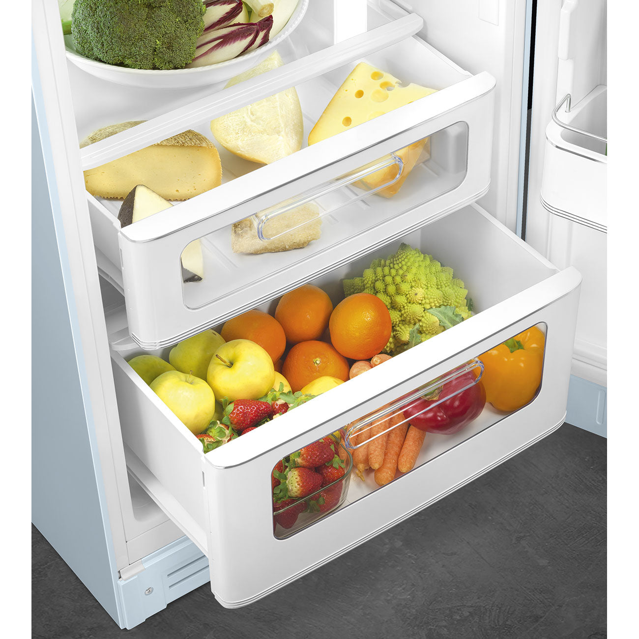 Frigorífico, Azul céu, 172cm, Dobradiças à direita