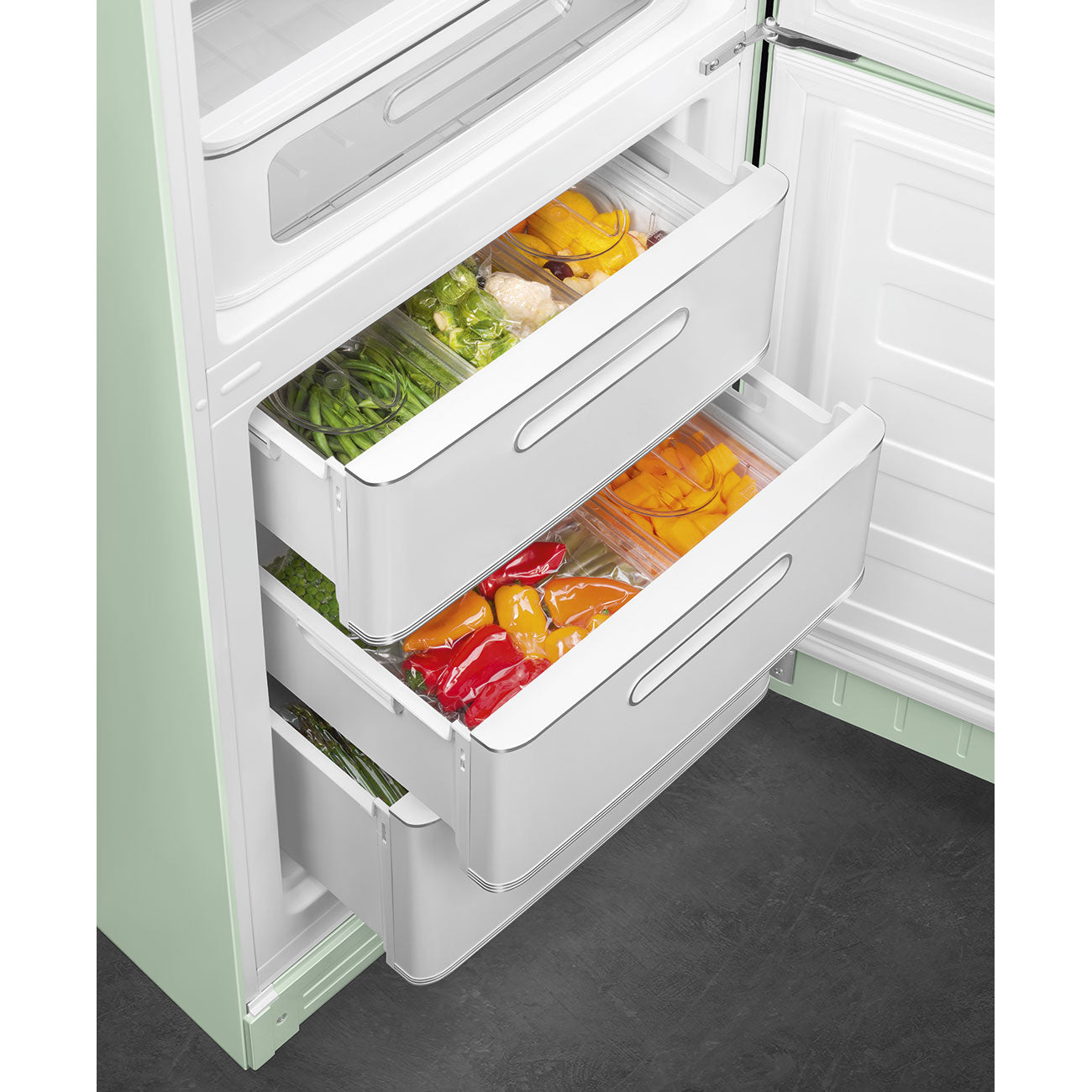 Combinado, Verde água, 197cm, Dobradiças à direita