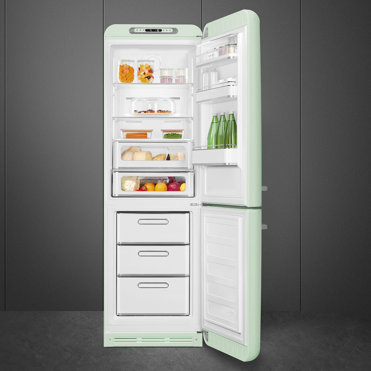 Combinado, Verde água, 197cm, Dobradiças à direita