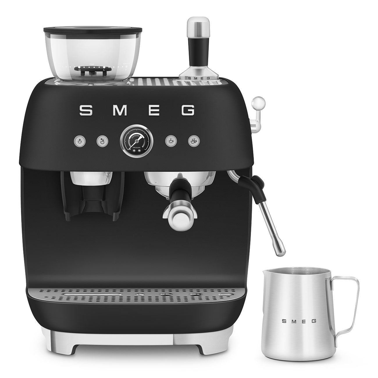 Máquina de café com moinho, Smeg, Preta mate