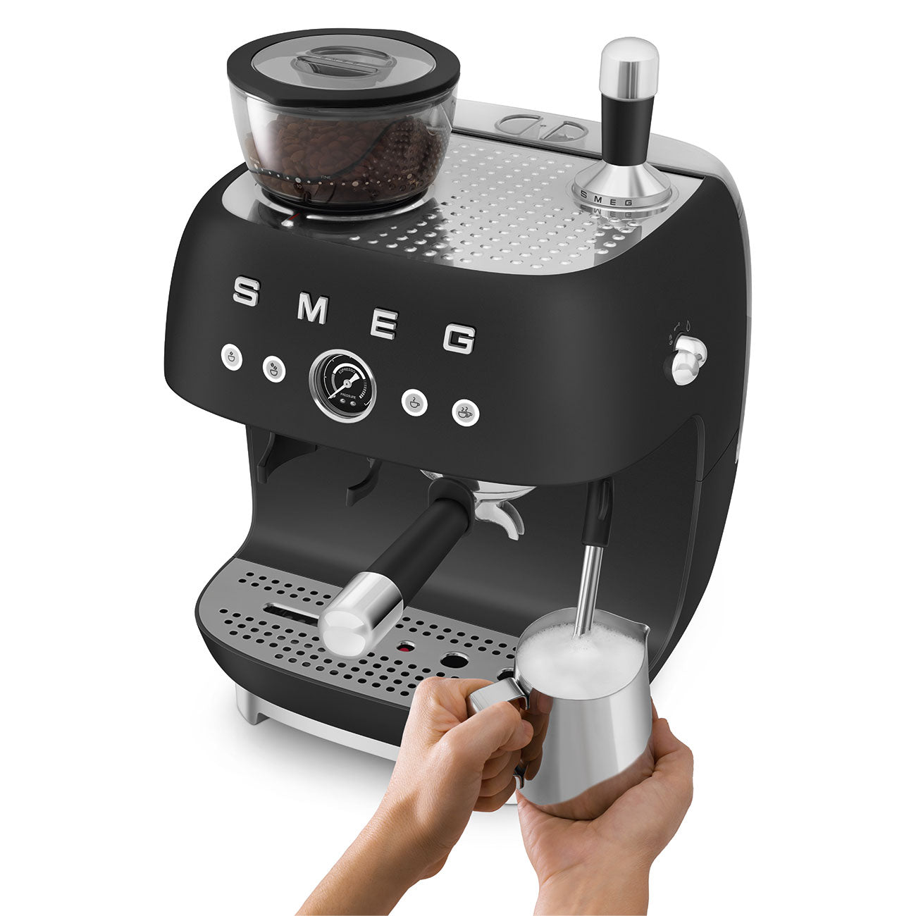 Máquina de café com moinho, Smeg, Preta mate