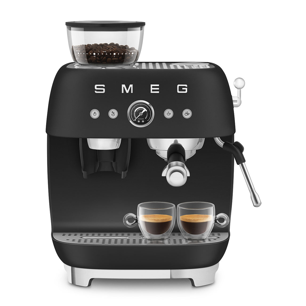 Máquina de café com moinho, Smeg, Preta mate