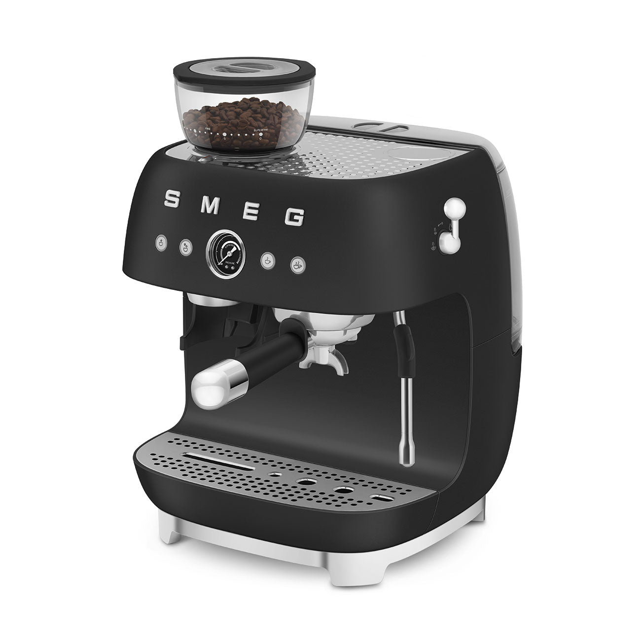 Máquina de café com moinho, Smeg, Preta mate