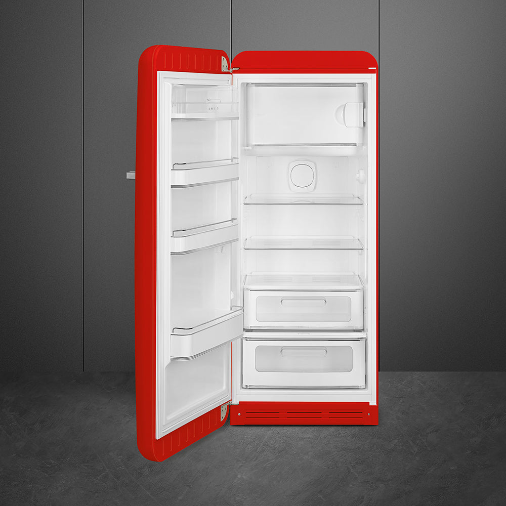 Frigorífico, Vermelho, 153cm, Dobradiças à esquerda