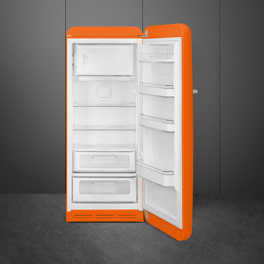 Frigorífico, Laranja, 153cm, Dobradiças à direita
