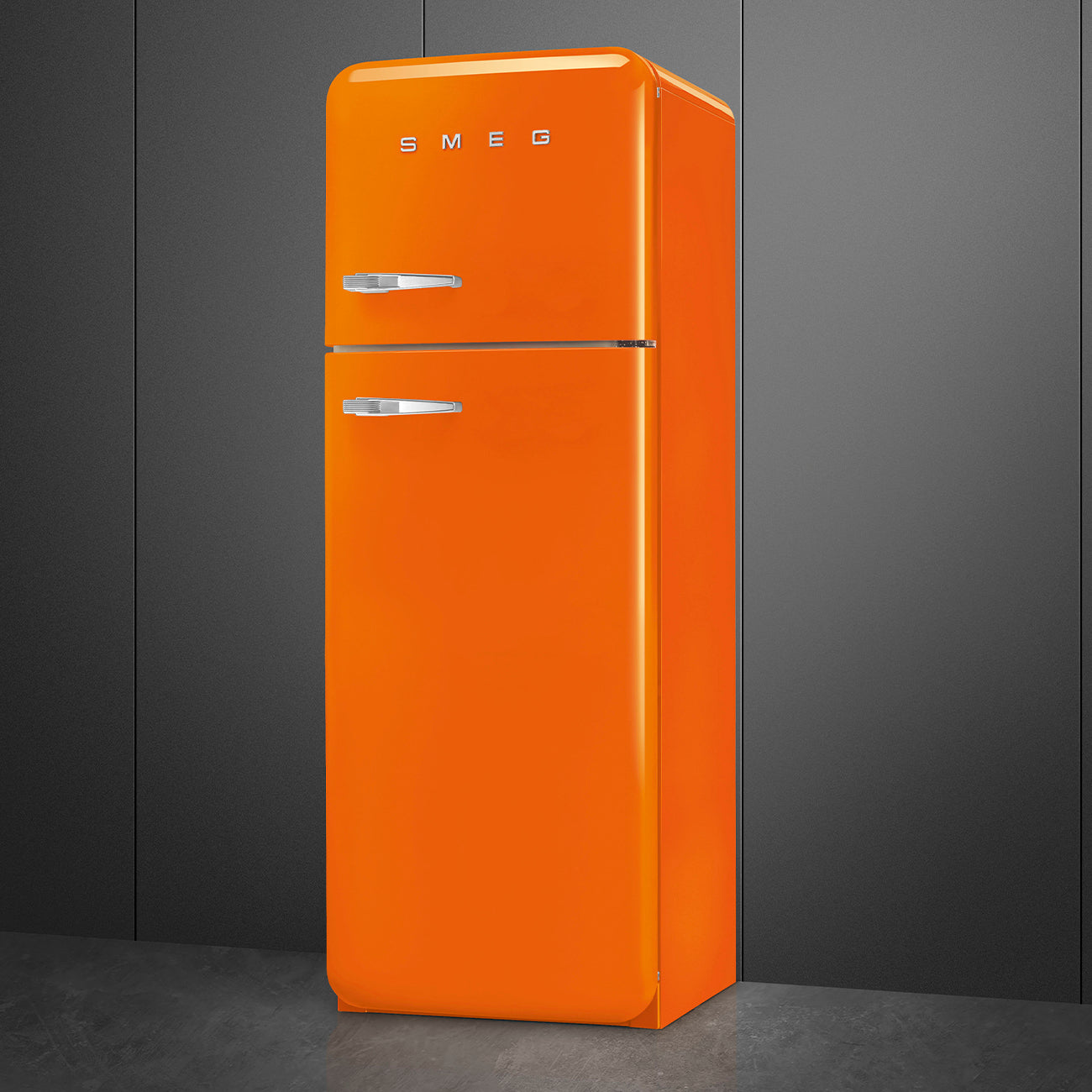 Frigorífico, Laranja, 172cm, Dobradiças à direita