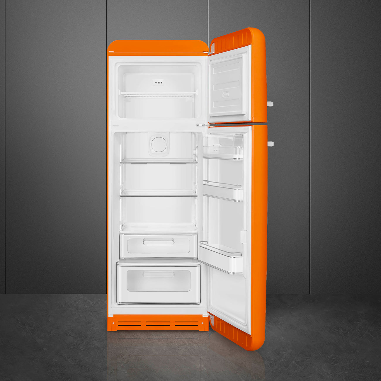 Frigorífico, Laranja, 172cm, Dobradiças à direita