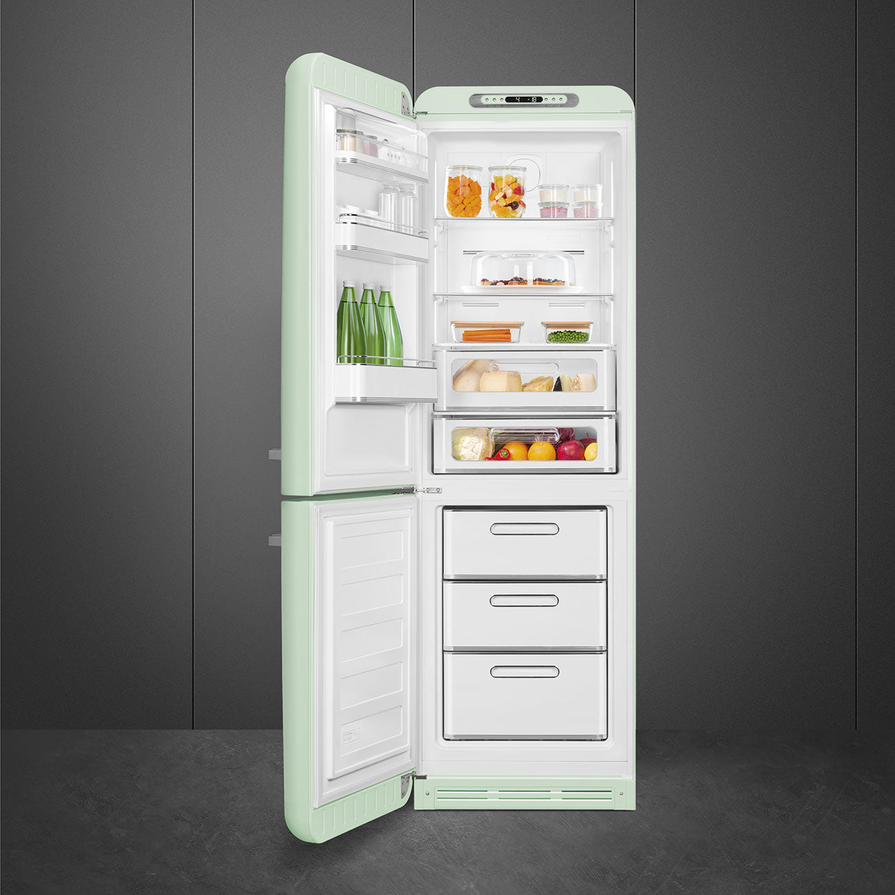 Combinado, Verde água, 197cm, Dobradiças à esquerda