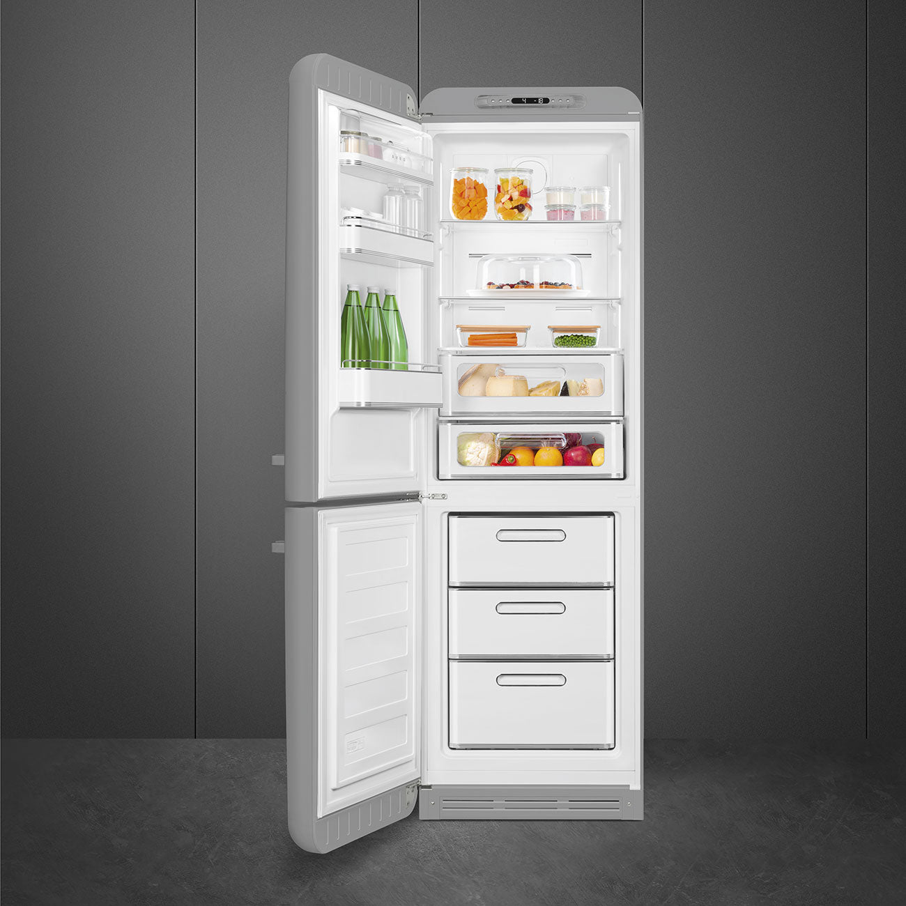 Combinado, Cinza, 197cm, Dobradiças à esquerda