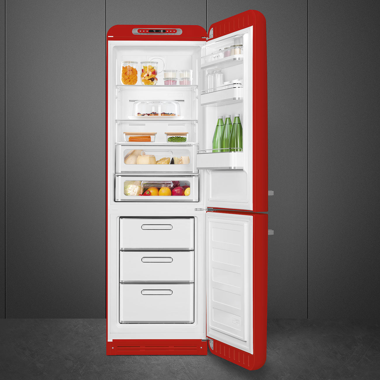 Combinado,Vermelho, 197cm, Dobradiças à direita