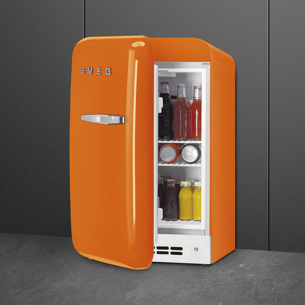 Minibar, Laranja, 73x41cm, Dobradiças à esquerda