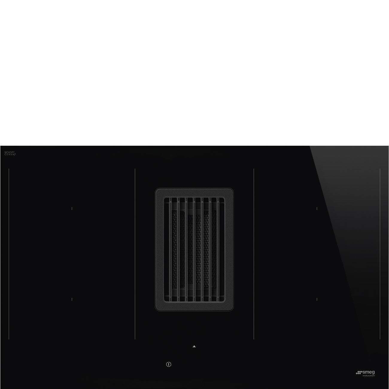 Placa de indução com exaustor, Ceran preta, Reta, 80cm
